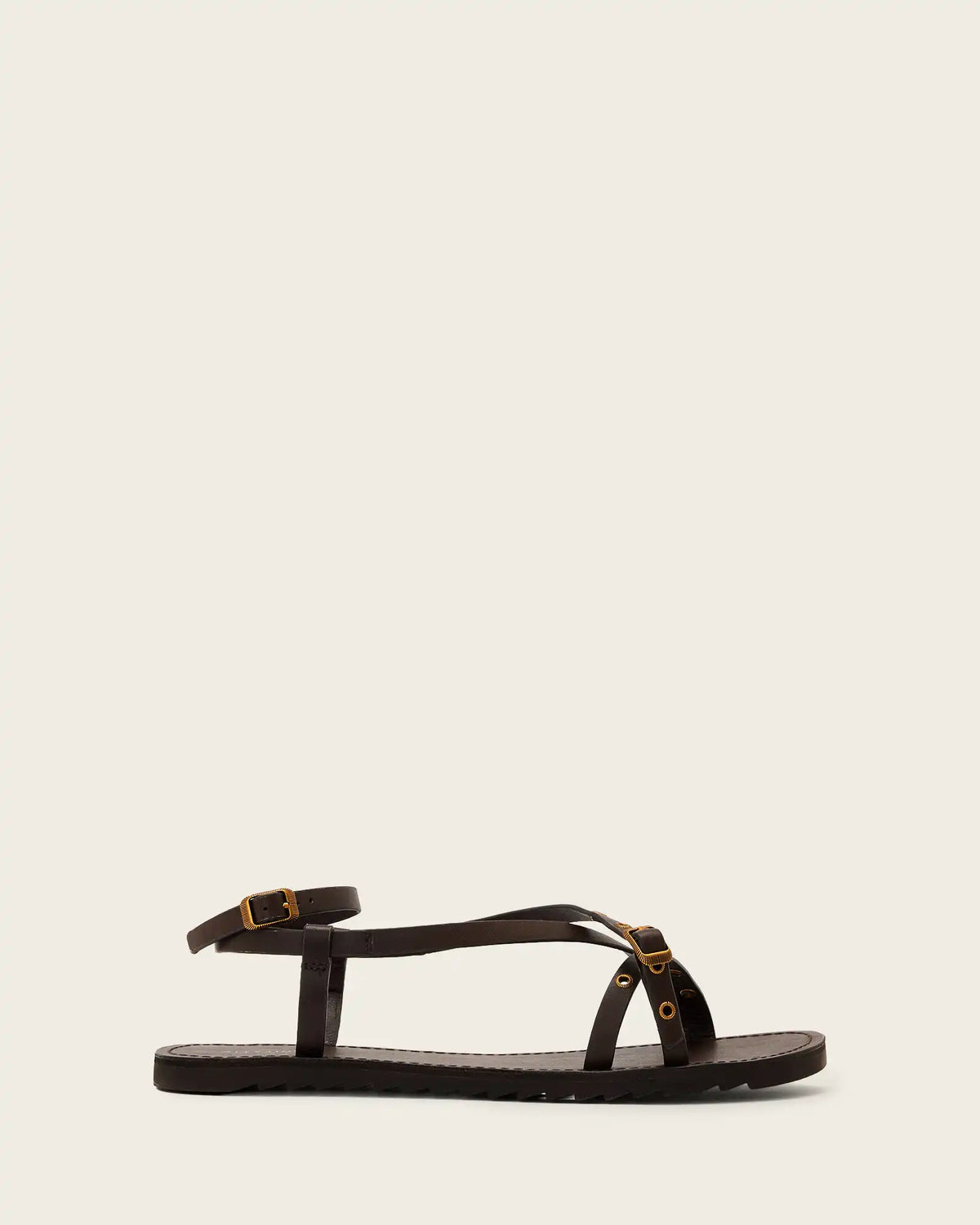 Tyla Eyelet Leather Buckle Sandals