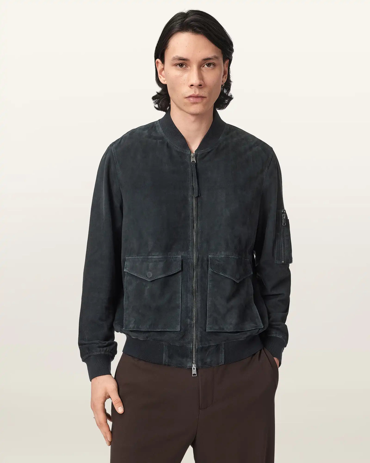 Rokko Relaxed Suede Bomber Jacket