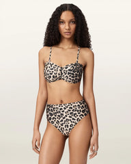 Court Strapless Animal Print Bikini Top