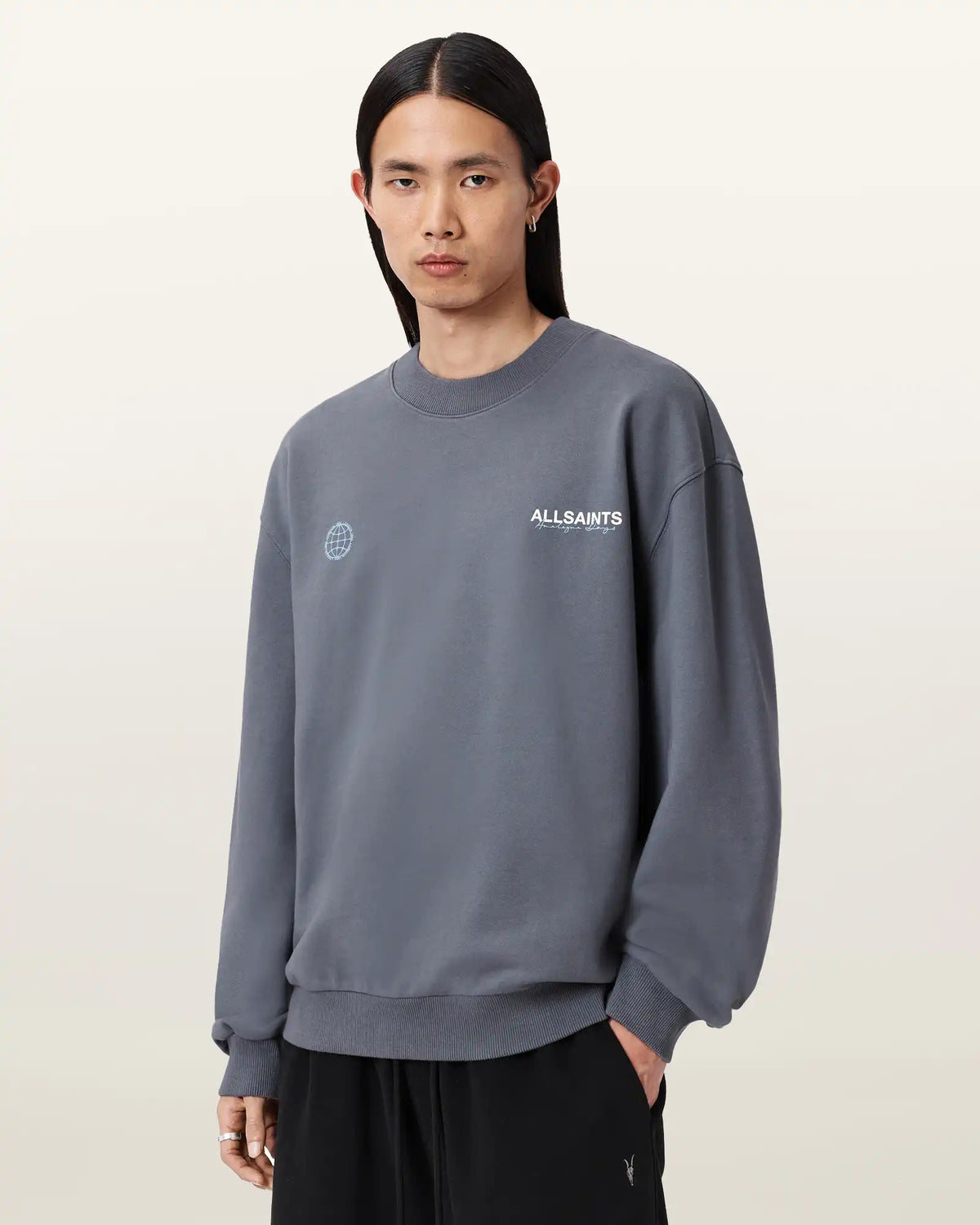 Emblem Crew Neck Cotton Sweatshirt