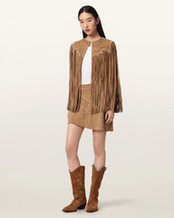 Carter Whipstitch Suede Tassel Gilet