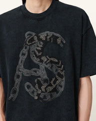 Scale Cropped Graphic T-Shirt