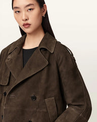 Reya Cropped Suede Mac