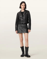 Apton High Waisted Leather Blazer