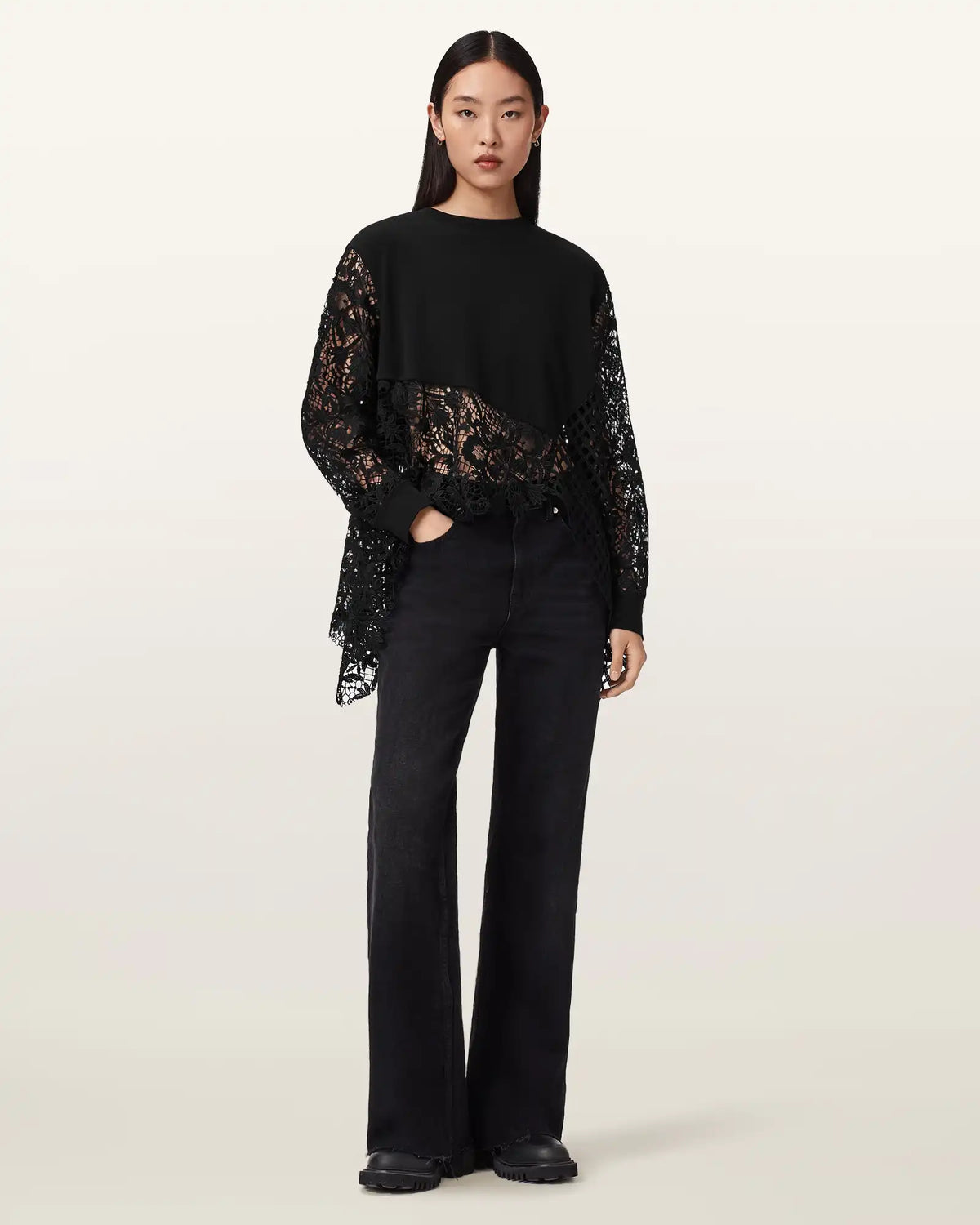 Malorie Asymmetrical Long Sleeve Top
