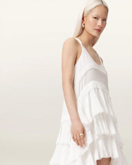 Cavarly Crepe Tiered Ruffle Maxi Dress