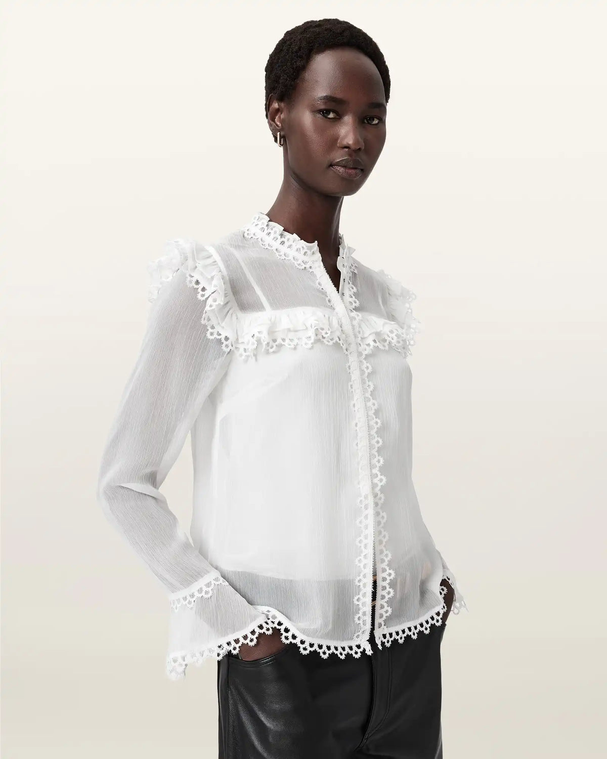 Ciara Sheer Lace Shirt