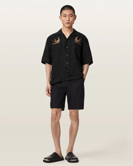 Avia Short Sleeve Embroidered Linen Shirt