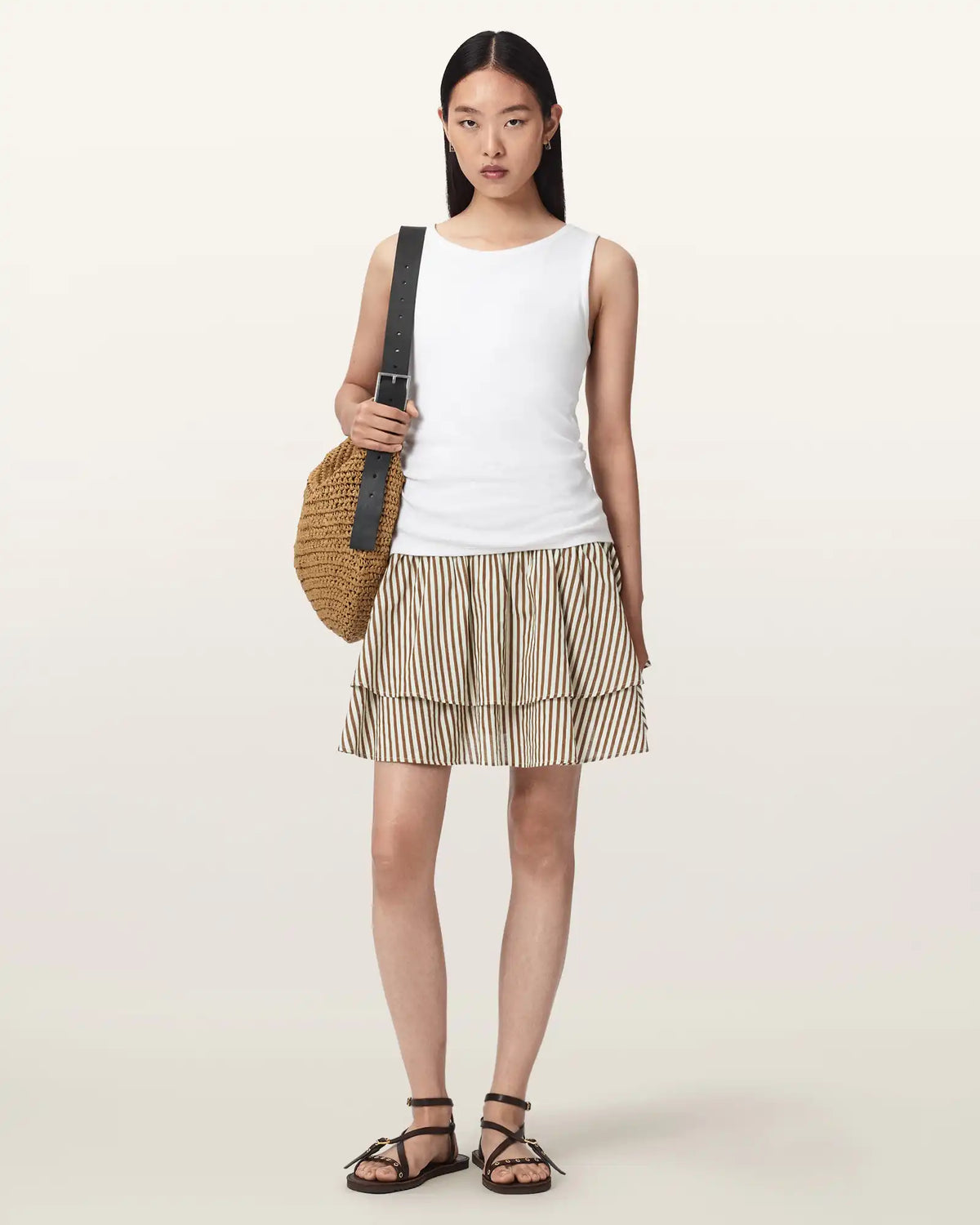 Kali Cotton Striped Mini Skirt