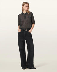 Anabel Pointelle Embroidered Polo T-Shirt