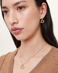 Vida Heart Bead Embellished Hoops