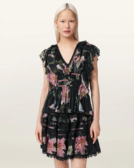 Canto Printed Ruffle Tiered Top