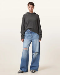 Aki Wide Leg Crossover Denim Jeans