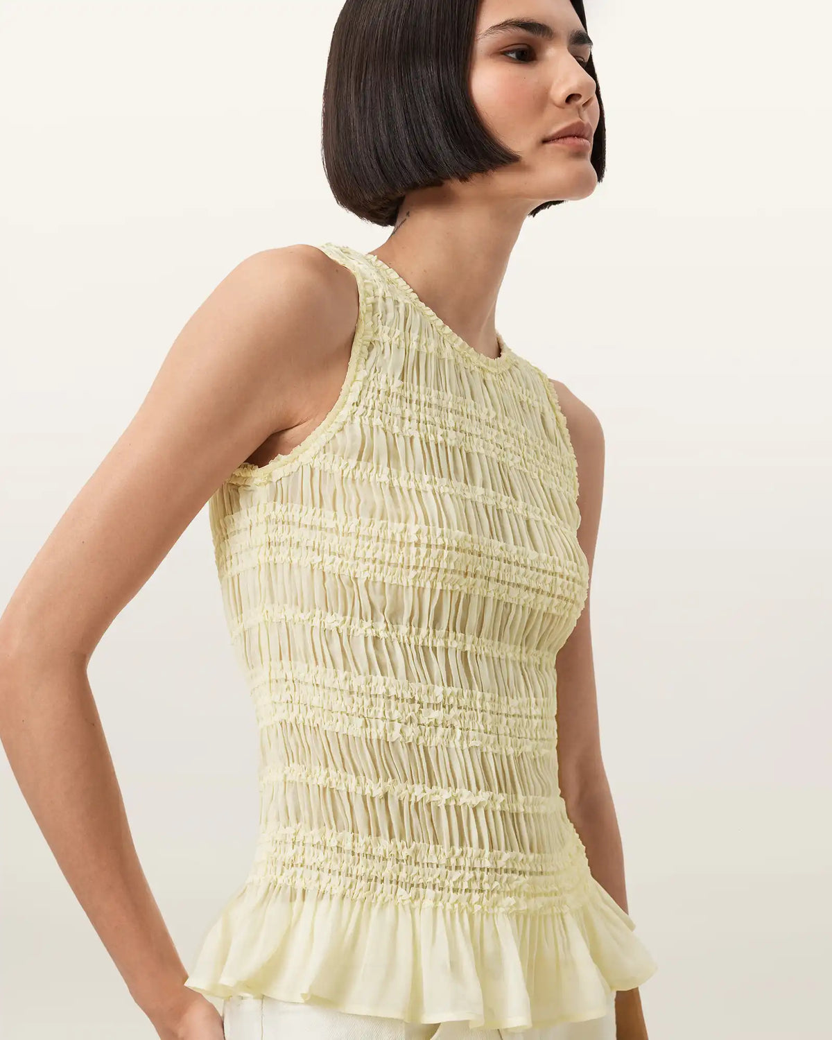Marion Shirred Sleeveless Top