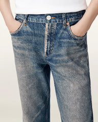 Ida Terry Straight Leg Illusion of Denim Pants