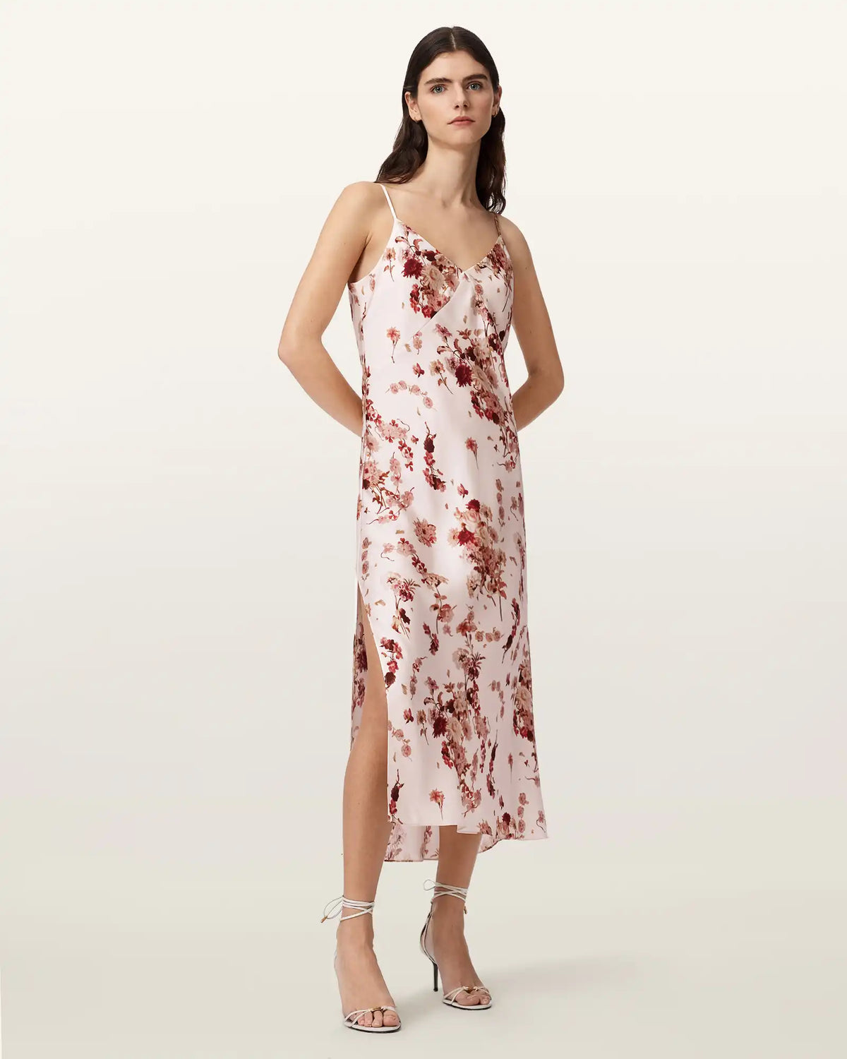 Melody Floral Silk Blend Midi Slip Dress.