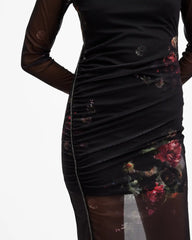 Nora Ruched Sparkle Midi Dress