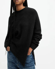Lock Crew Neck Asymmetric Sweater