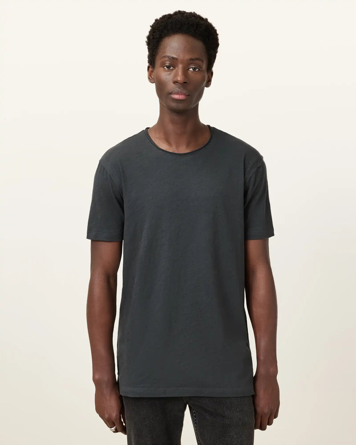 Figure Crew Neck Raw Edge T-Shirt