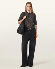 Anabel Pointelle Embroidered Polo T-Shirt