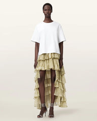 Cavarly Tiered Maxi Skirt