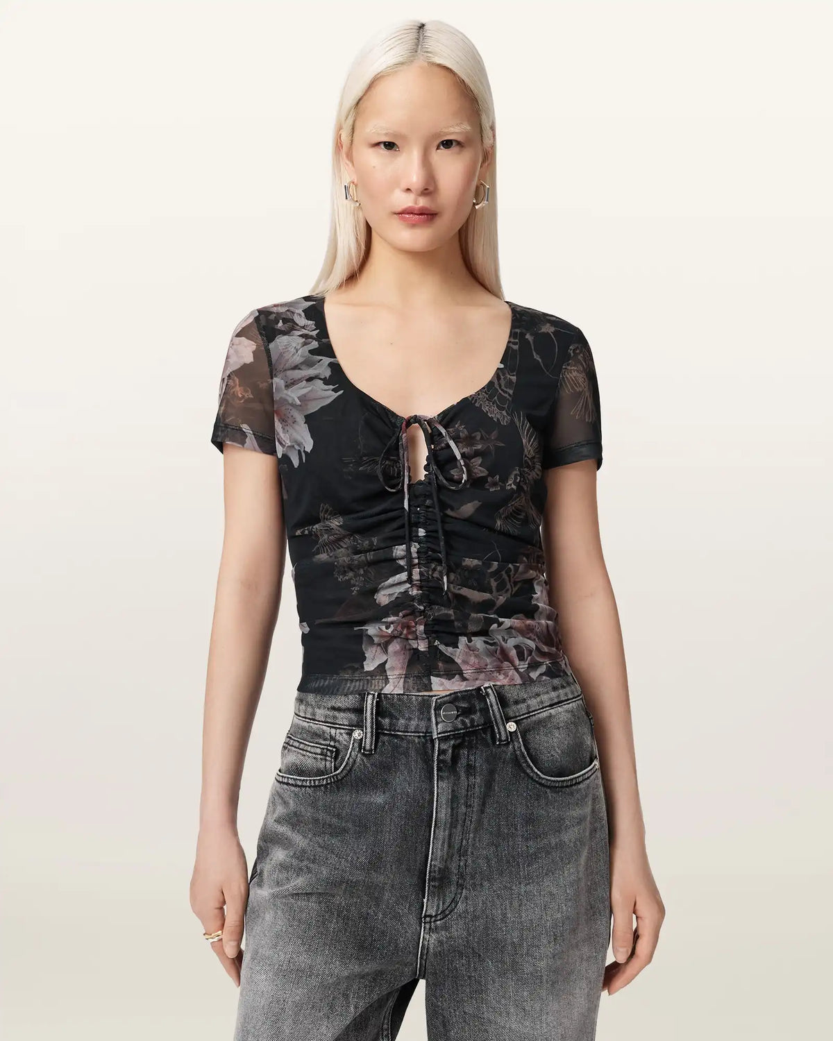 Gabby Slim Fit Floral Mesh Top