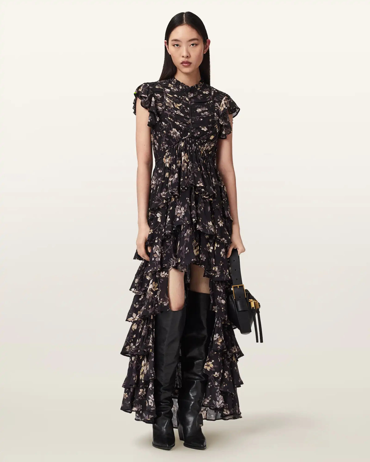 Shaela Floral Frill Maxi Dress