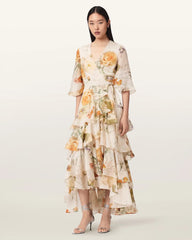 Camellia Floral Wrap Maxi Dress