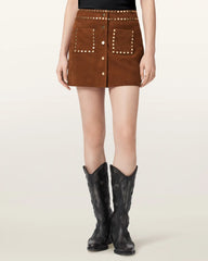Alice Suede Studded Mini Skirt