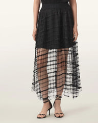 Celia Sheer Overlay Midi Skirt
