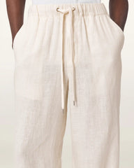 Sharp Straight Leg Linen Pants