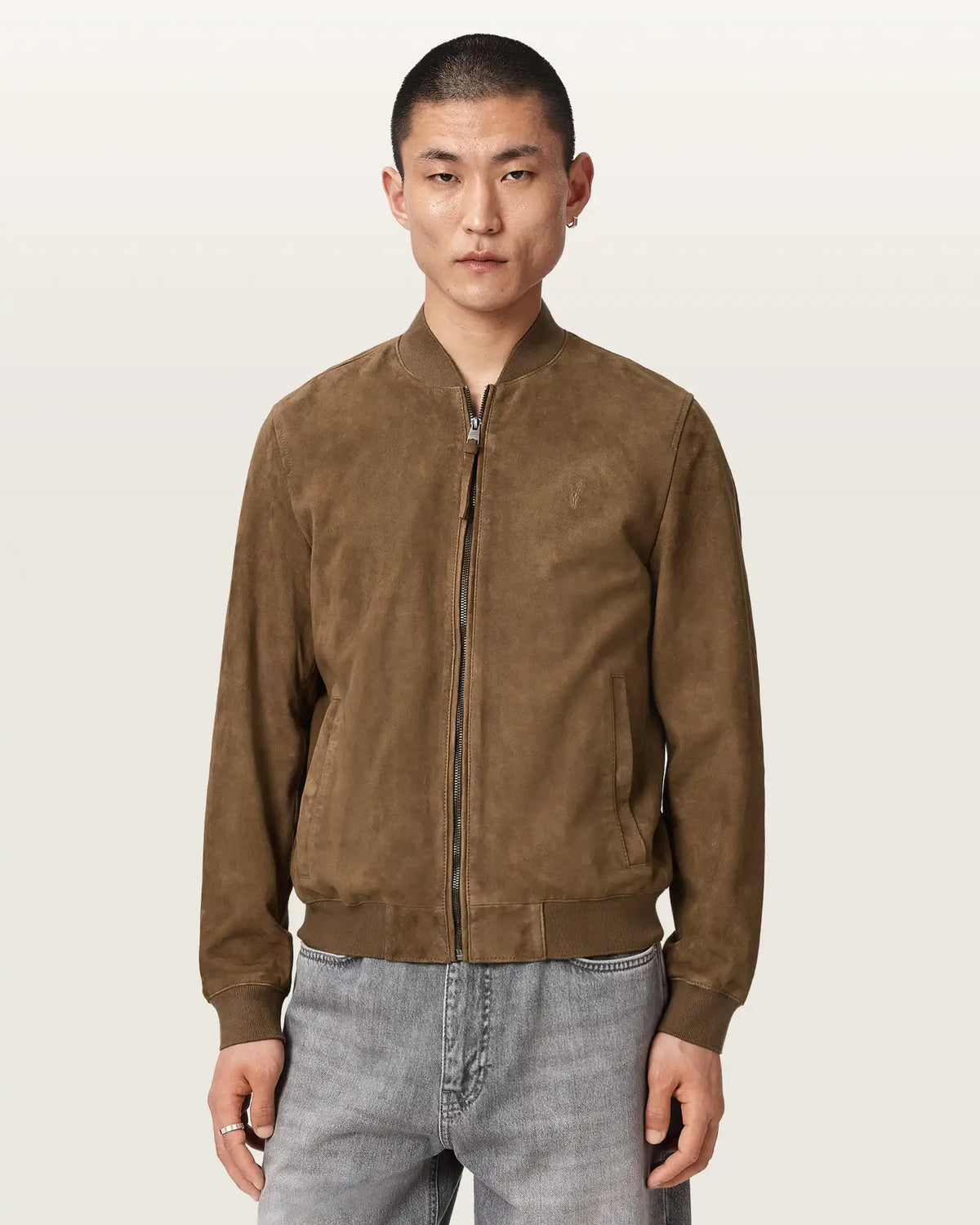 Morten Relaxed Fit Suede Bomber Jacket