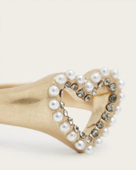 Vida Heart Bead Embellished Signet Ring