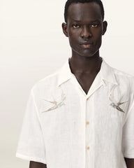 Avia Short Sleeve Embroidered Linen Shirt