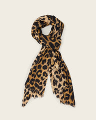 Leia Leopard Print Cotton Scarf