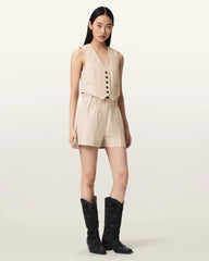 Arla Sleeveless Leather Vest