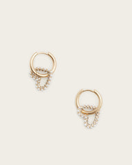 Vida Heart Bead Embellished Hoops