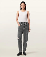 Daisy Tapered Leg Distressed Denim Jeans