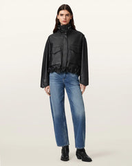Clay Cropped Leather Jacket