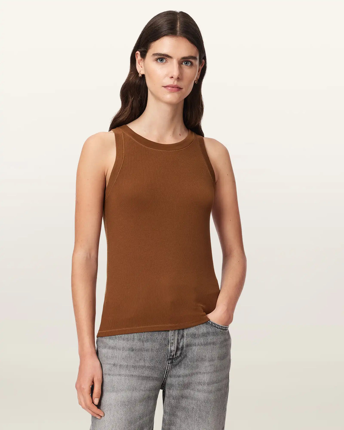 Rina Crew Neck Sleeveless Tank Top