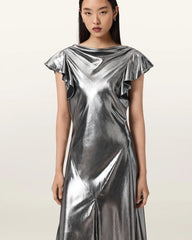 Flora Metallic Maxi Dress
