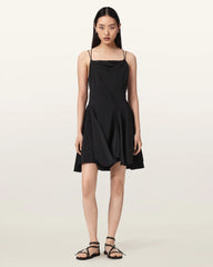 Claire Asymmetrical Draped Mini Dress