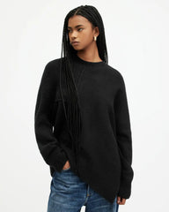 Lock Crew Neck Asymmetric Sweater