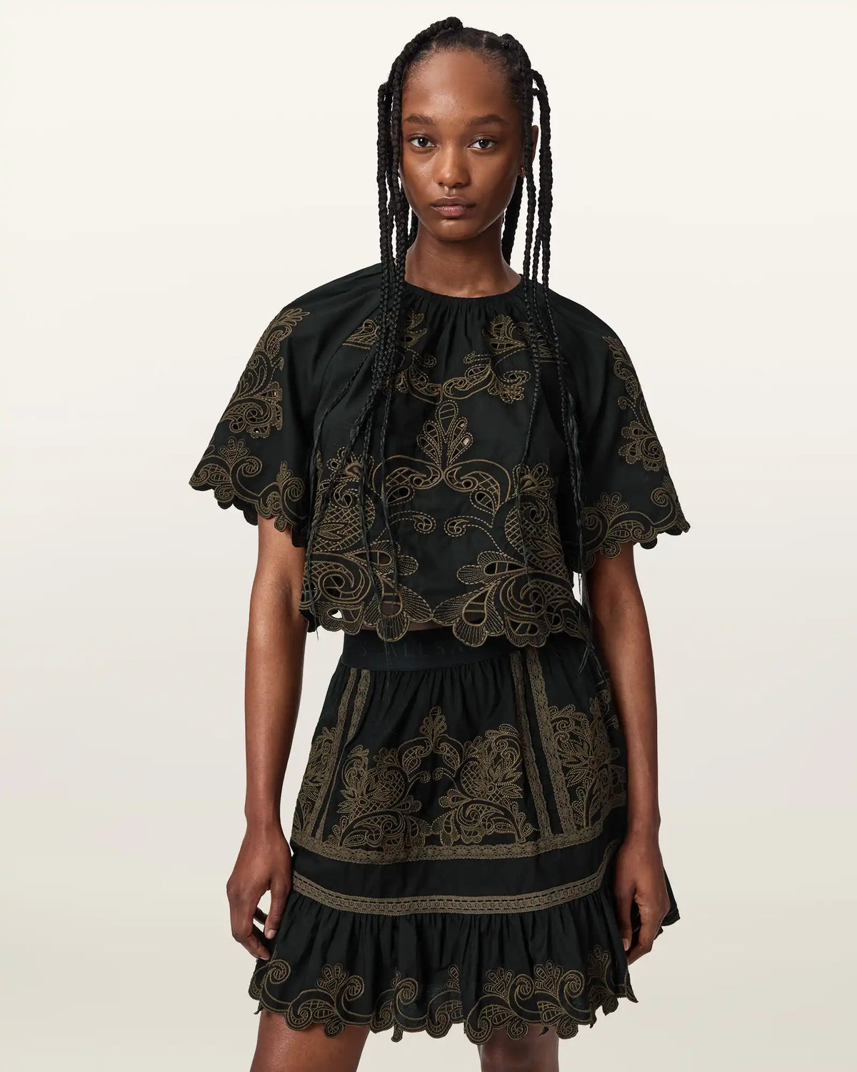 Miriam Embroidered Short Sleeve Top