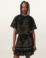 Miriam Embroidered Short Sleeve Top