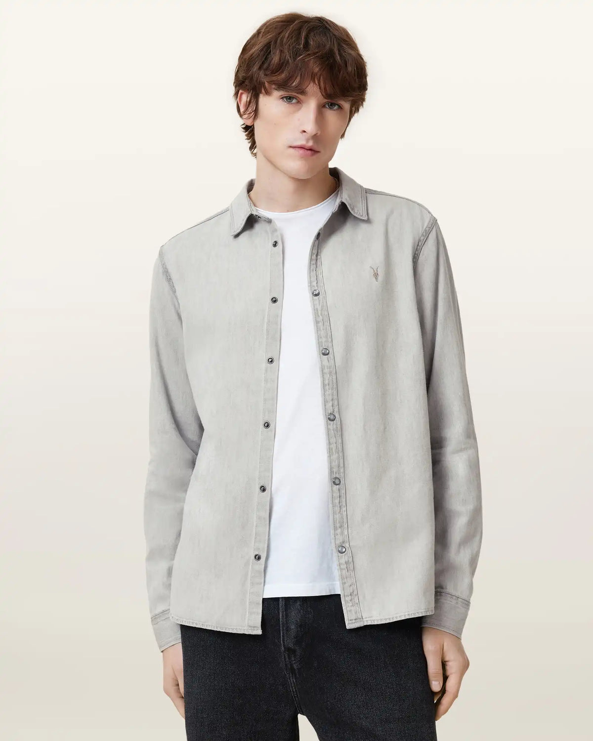 Gleason Press Stud Ramskull Denim Shirt