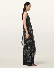 Enola Asymmetric Printed Wrap Top