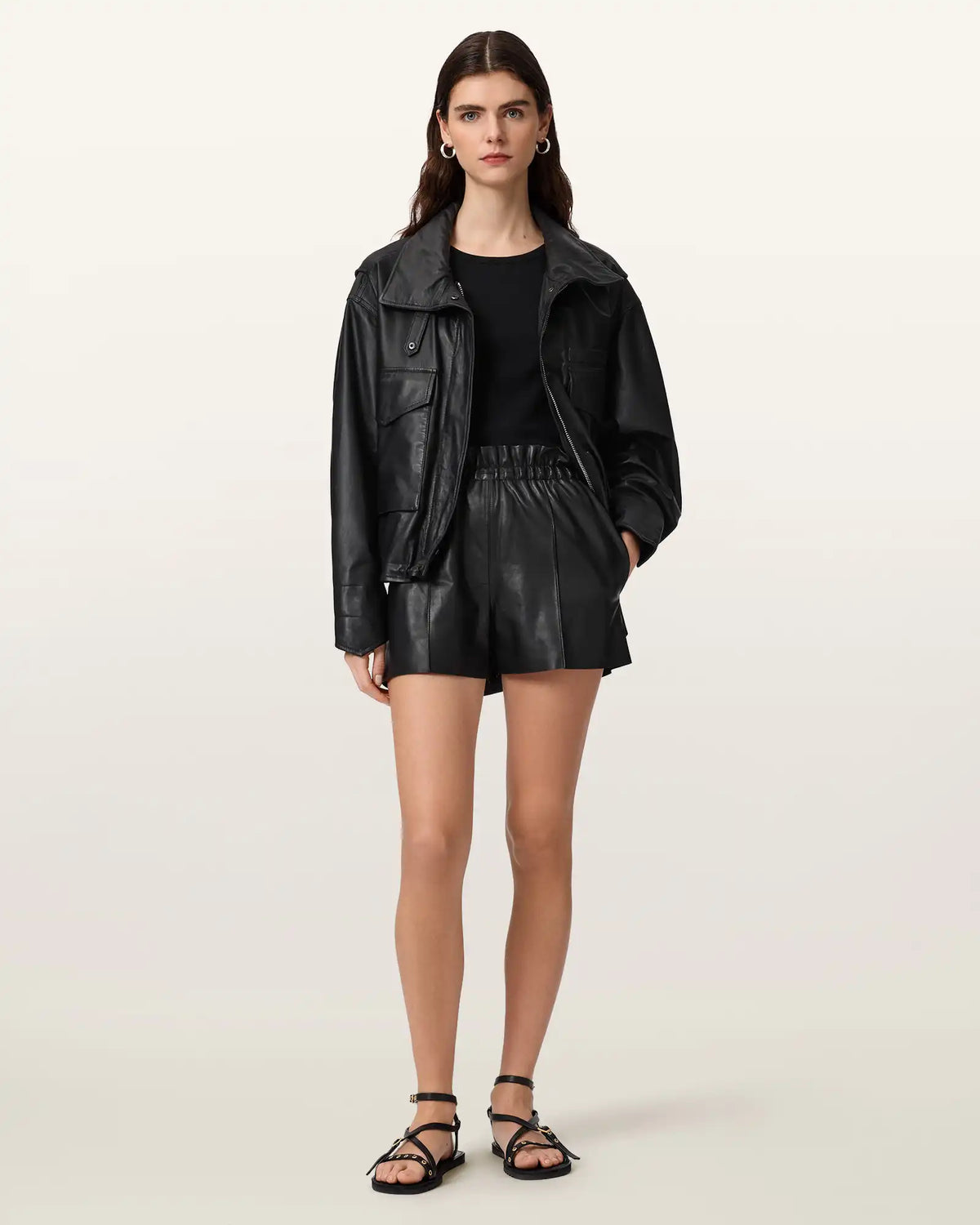 Fran High Rise Leather Shorts