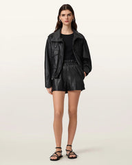 Fran High Rise Leather Shorts
