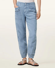 Val High-Rise Cargo Linen Blend Pants